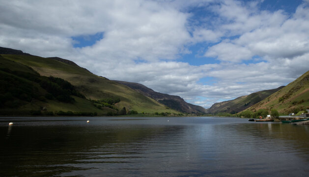 View over Tal y lyn lake, Snowdonia, Wales.