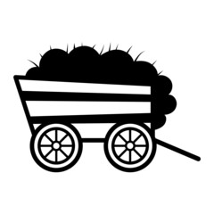 Filled Feed Cart  vector icon design, Poultry farming symbol, Meat or Eggs Production Sign, Protein and farmyard equipment stock illustration, Poultry Farm Trolley Concept