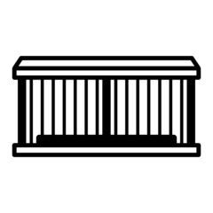 hen livery yard vector icon design, Poultry farming symbol, Meat or Eggs Production Sign, Protein and farmyard equipment stock illustration, Sturdy Spacious wooden hen cage for Varied Animals Concept