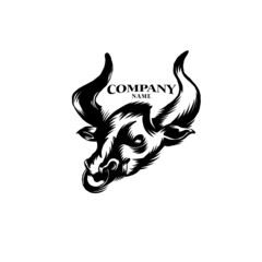 Bull vector logo design for business