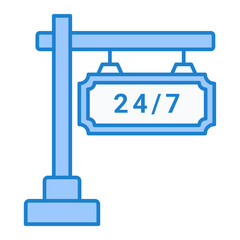 Fototapeta premium Open 24/7 Icon Design