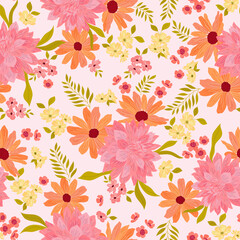 Beautiful Pastel Floral Bunch Pattern