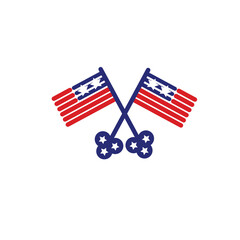 Flag logo american symbol independence day