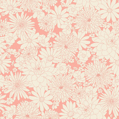 Pastel Lake Flower Bunch Pattern