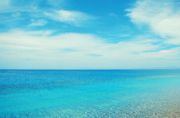 Summer vacation, sea or ocean with blue sky background