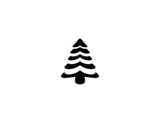 Pine tree isolated realistic vector icon. Evergreen tree icon. Christmas tree illustration icon