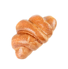 French croissant isolated on white background.
