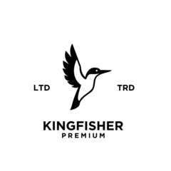Naklejka premium simple kingfisher black logo vector design isolated white background