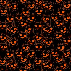 Kids seamless cartoon halloween bears pattern for fabrics and packaging and linens and kids and wrapping paper