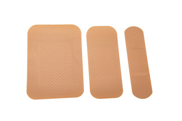 Brown elastic plaster sticky isolated on the white background