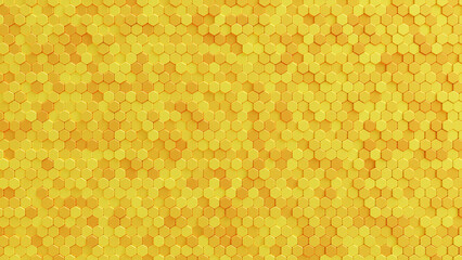 Abstract hexagon honeycomb background 3D render - distant view