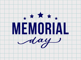 Happy Memorial Day - Stars and Stripes Letter