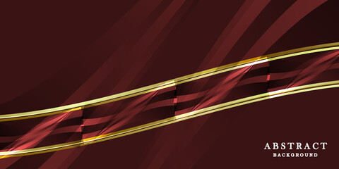 Abstract dark red background with gold lines