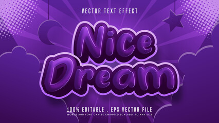 nice dream 3d editable text effect font style