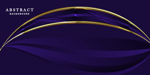 Abstract blue background with gold lines