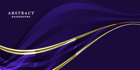 Abstract blue background with gold lines