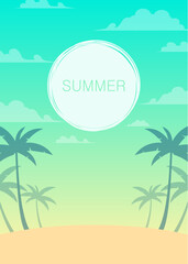 Fototapeta na wymiar vector background design with summer and beach theme