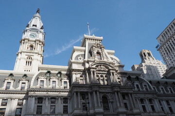 Fototapeta na wymiar The famous city hall complex in Philadelphia.