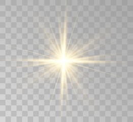 Transparent yellow sunlight special lens flash light effect. Front solar flare lenses	