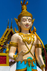 Vertical shot of the Brahma statue outdoors