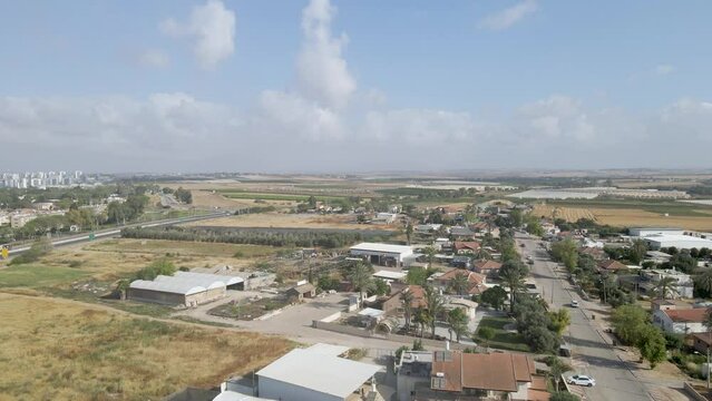 aerial shot at beit hagedi community at sdot negev israel