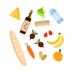 simple set of bright products