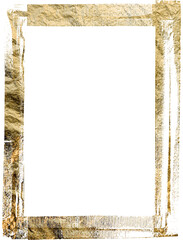 gold foil frame texture with transparent background