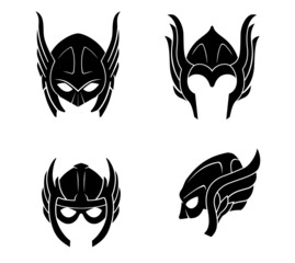 Female Viking Winged Helm Design Set