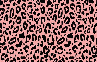  Leopard print pink seamless background, fashion illustration for print clothes, fabrics. © Sanvel