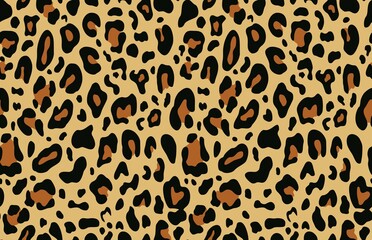 Obraz premium Camouflage leopard vector print seamless texture for clothes, fabric, yellow background.