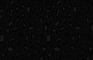 Leopard print seamless trendy pattern, black background. Animal skin