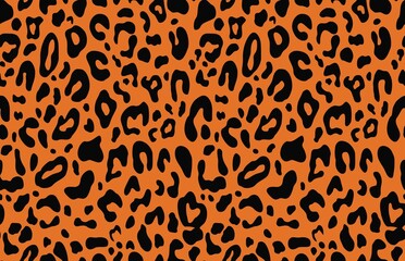 
leopard print vector orange pattern, seamless trendy design.