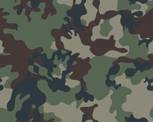 Fototapeta premium Army pattern camouflage green background, classic military texture, urban print. Ornament
