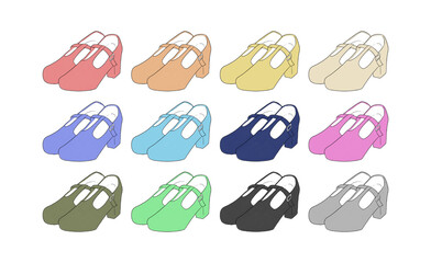 サンダルのイラストセット
