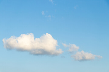 Clear blue color sky with white cloud background