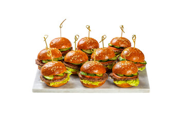 mini beef burgers of whole grain bread
