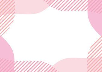 抽象的　シンプル　ピンク　ストライプ　フレーム 