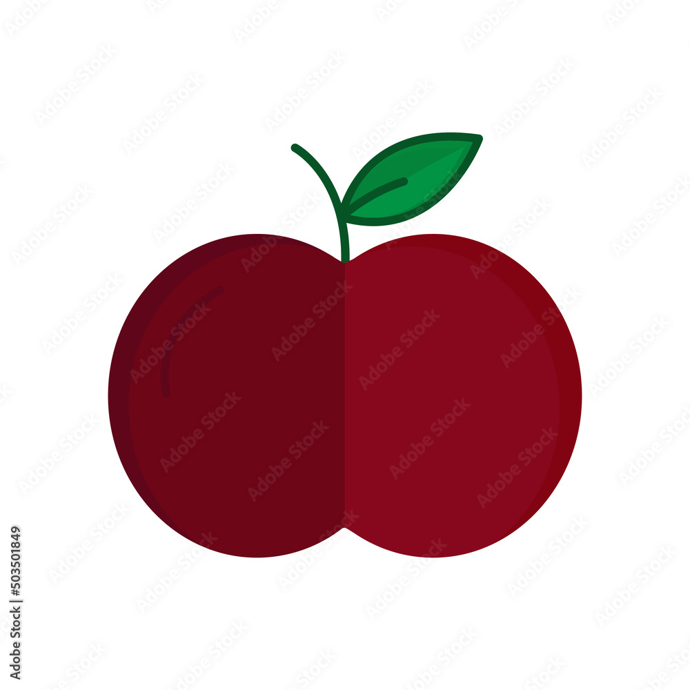 Poster apple icon vector. fruit, vegetarian. flat icon style. simple design editable. design simple illustr