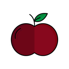 Apple icon vector. fruit, vegetarian. Filled line icon style. simple design editable. Design simple illustration