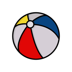 Beach ball icon vector. Summer, sport. Filled line icon style. simple design editable. Design simple illustration