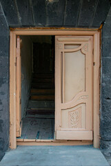 old beautiful wooden opened door 