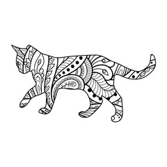 Mandala Cat Coloring Page For Kids