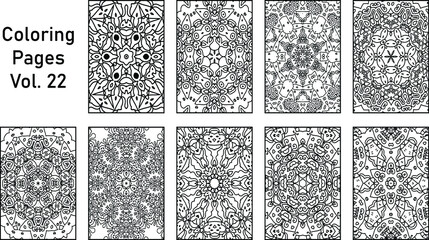 Mandala Coloring Book Pages Bundle vector Illustration, Mandala Art Work, Mandala Coloring pages eps