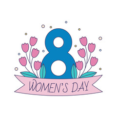 Feminist vector sticker Women's Day. Female movement badge with inspirational quote. International Women's Day concept illustration.