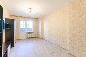 Russia, Moscow- May 21, 2020: interior apartment empty room with renovation