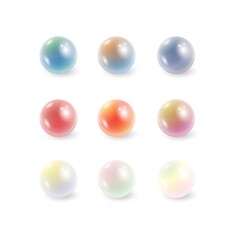 Pearls jewelry set color lines gradients