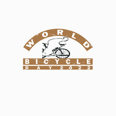 World Bicycle Day typography t-shirt Premium Vector