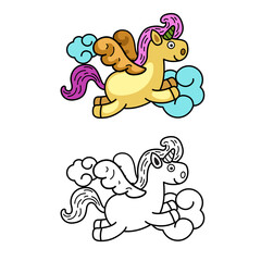 Illustration of educational coloring book vector