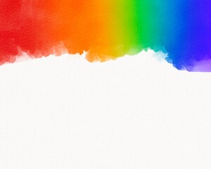 LGBT  Pride month watercolor texture concept. Rainbow flag brush style isolate on white background.