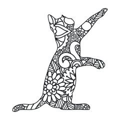 Mandala Cat Coloring Page For Kids